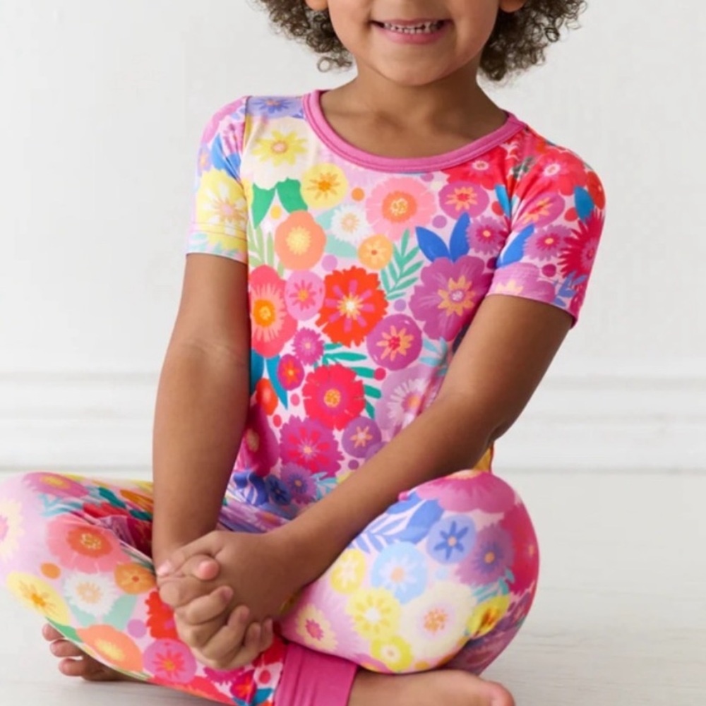 Little Sleepies Rainbow Blooms Pajama Set - 18-24M